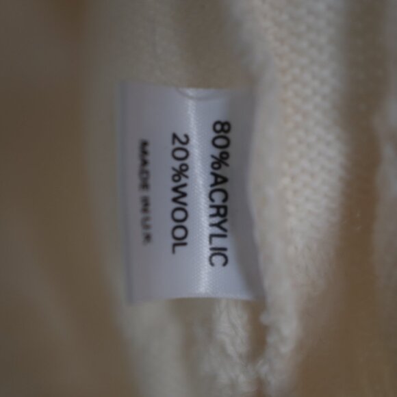Laura Gribby cream knit sweater Forrest pattern wool blend size M - Picture 9 of 9